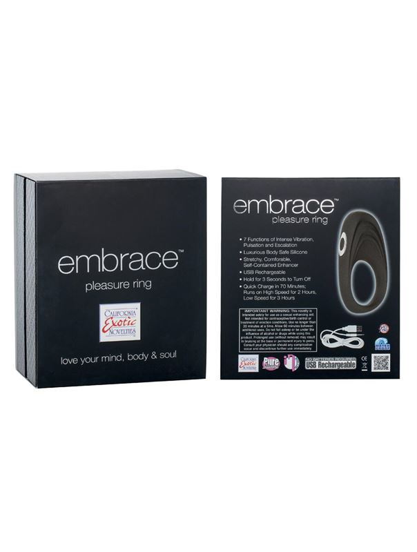 Серое виброкольцо Embrace pleasure rings
