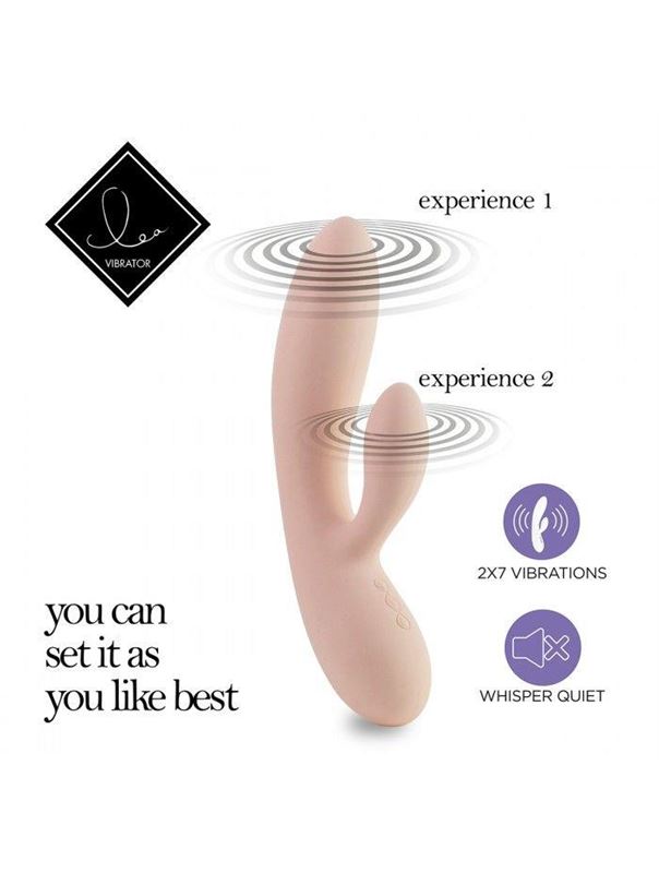 Бежевый вибратор кролик Lea Rabbit Vibrator (20,2 см)