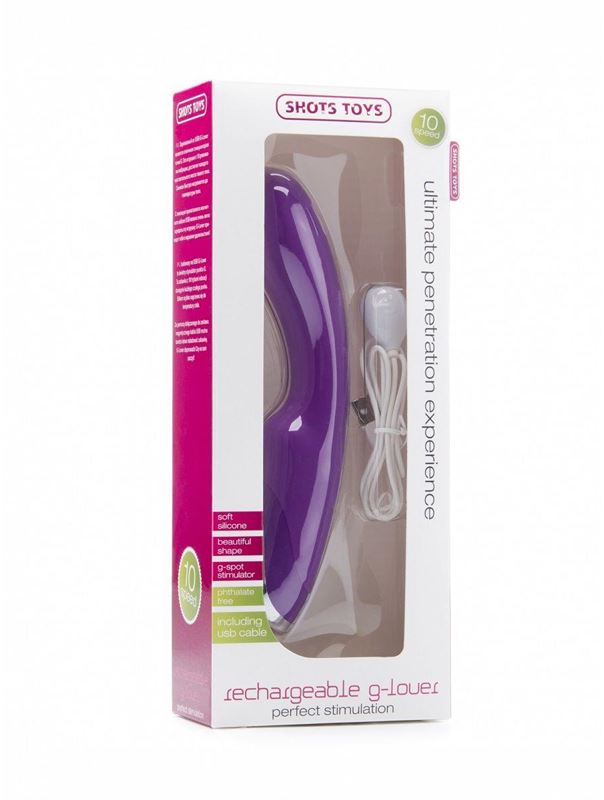 Фиолетовый перезаряжаемый вибратор Rechargeable G-Lover (21 см)