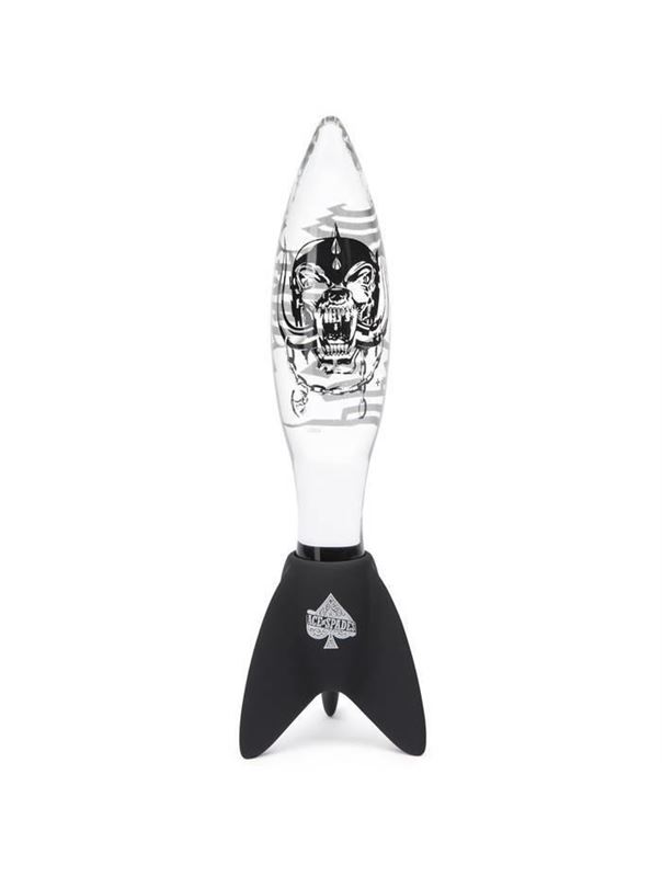 Прозрачная анальная пробка Motorhead Bomber Clear and Black Glass (17,8 см)