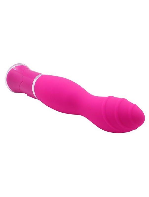 Розовый вибратор ECSTASY Rippled Vibe (19,5 см)