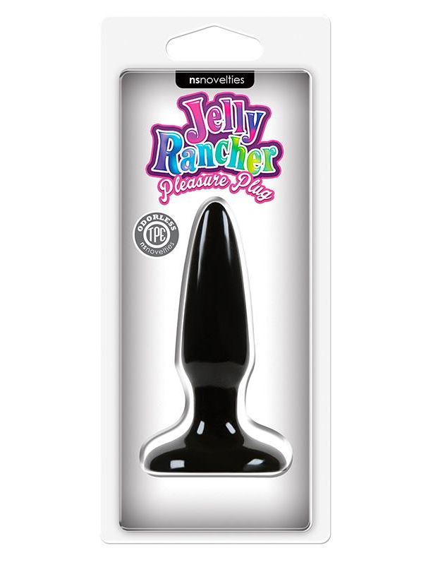 Чёрная анальная мини-пробка Jelly Rancher Pleasure Plug Mini - 8,1 см.