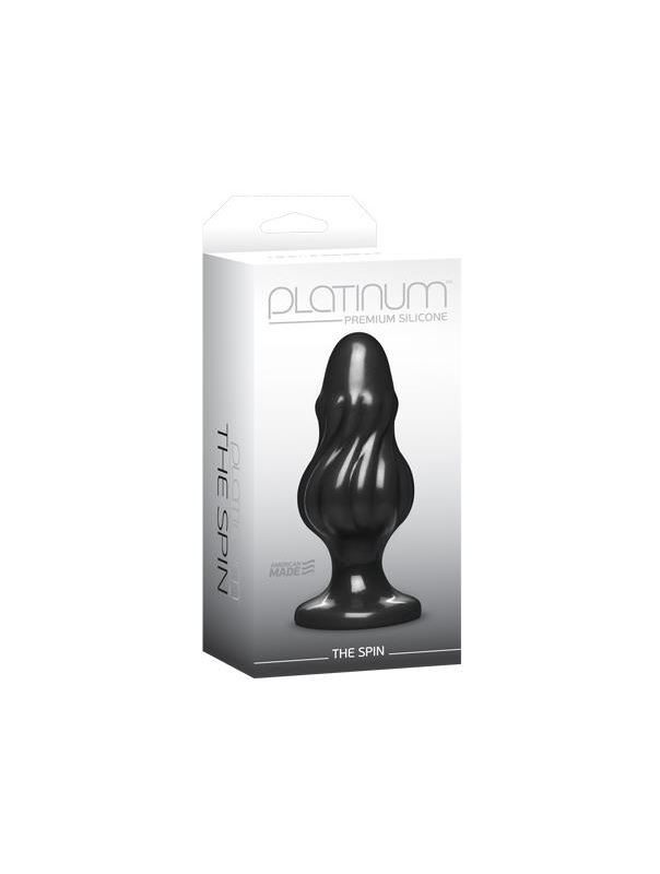 Чёрная анальная пробка Platinum Premium Silicone The Spin - 12,7 см.