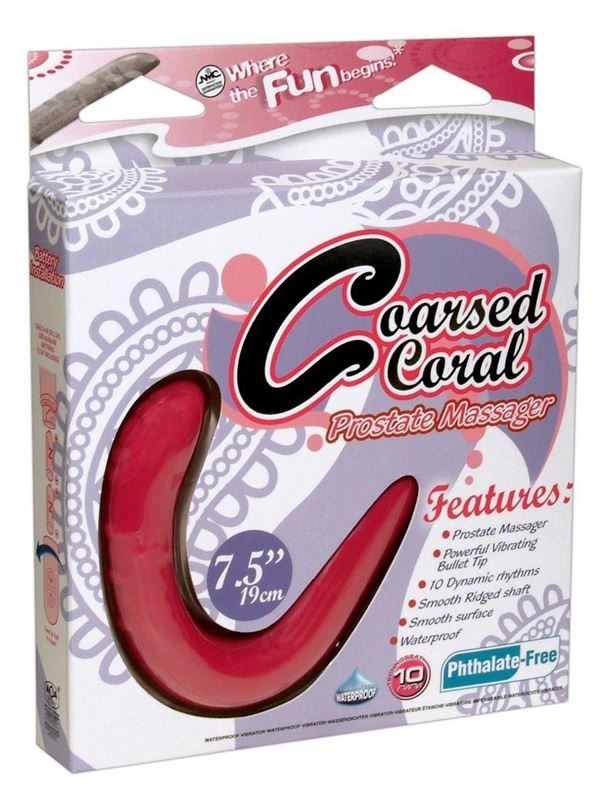 Ярко-розовый вибромассажёр простаты Coarsed Coral Prostate Massager