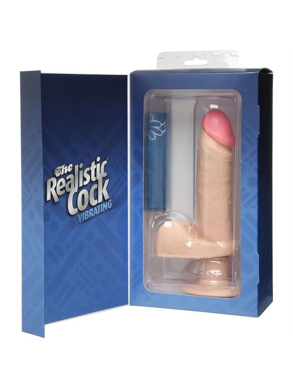 Вибромассажер-реалистик на присоске THE REALISTIC COCK Vibrating 6” (21,6 см)