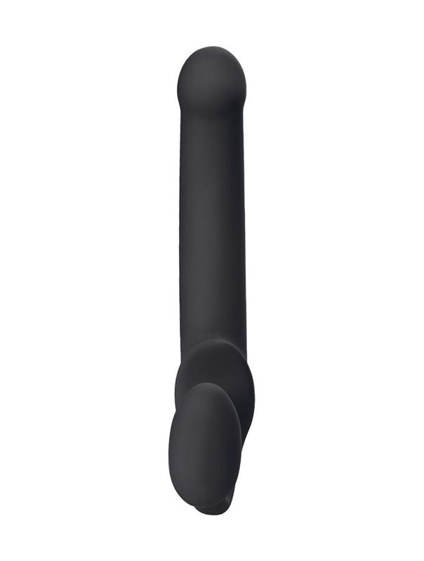 Черный безремневой страпон Silicone Bendable Strap-On L