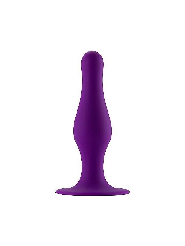 Фиолетовая фигурная анальная пробка Butt Plug with Suction Cup Large