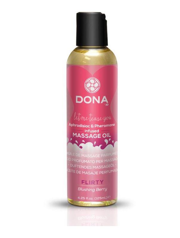 Массажное масло с феромонами DONA Flirty Blushing Berry - 125 мл.