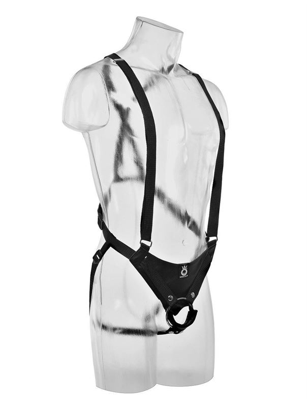 Страпон-система с чёрной насадкой 10 Hollow Strap-On Suspender System (25 см)