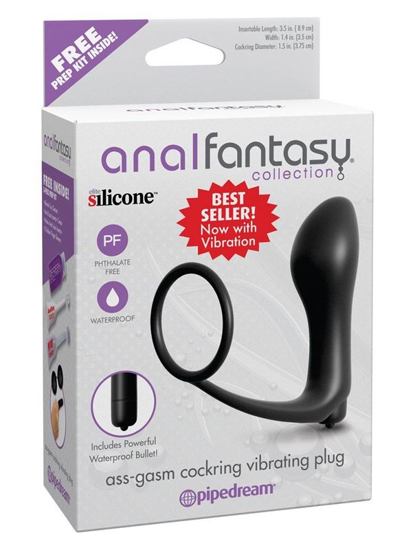 Анальная пробка с вибрацией с эрекционным кольцом Ass-Gasm Cockring Vibrating Plug