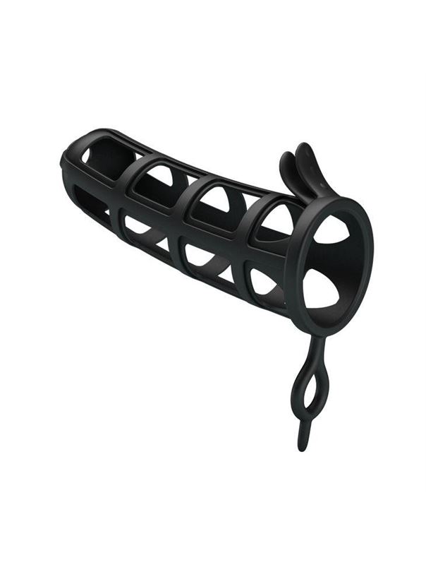 Черная насадка-клетка Penis Sleeve (11,6 см)