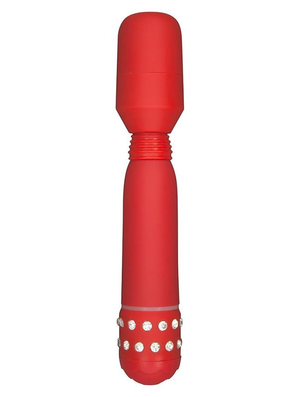 Красный массажер CRYSTAL FLEX MASSAGER - 17,5 см.