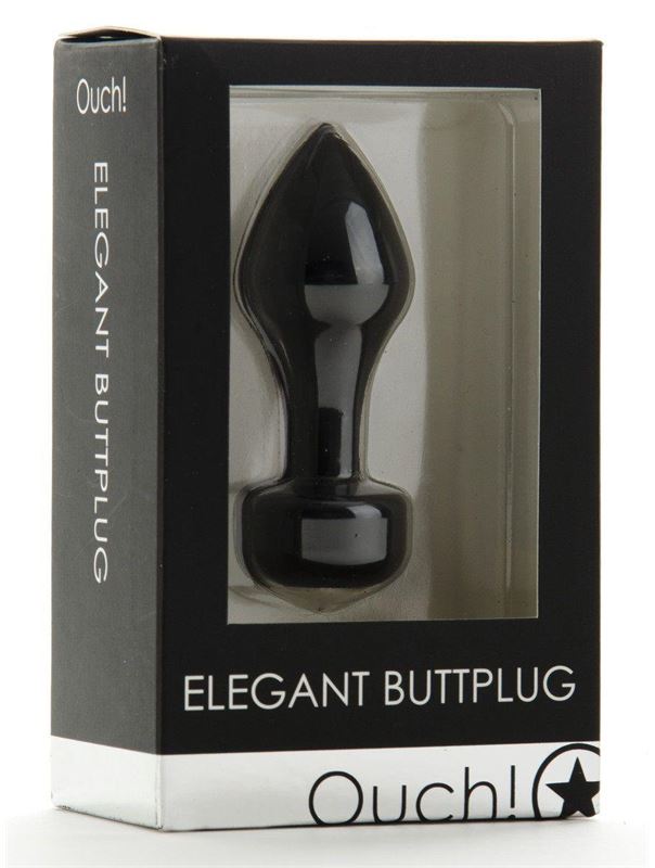 Чёрный анальный плаг Elegant Black - 8,3 см.