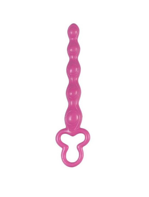 Розовая анальная цепочка Clover Anal Rod (18 см)
