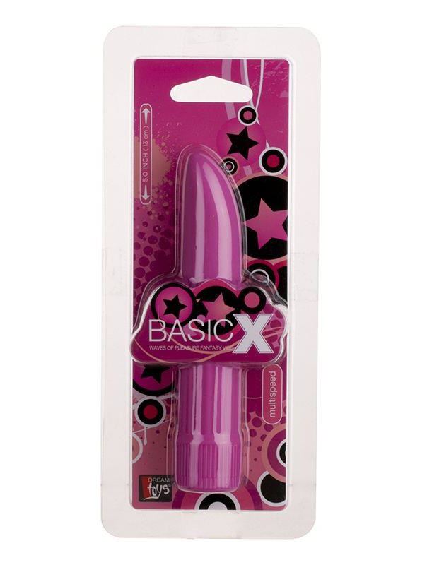 Фиолетовый классический вибромассажёр BASICX MULTISPEED VIBRATOR PURPLE 5INCH - 13 см.