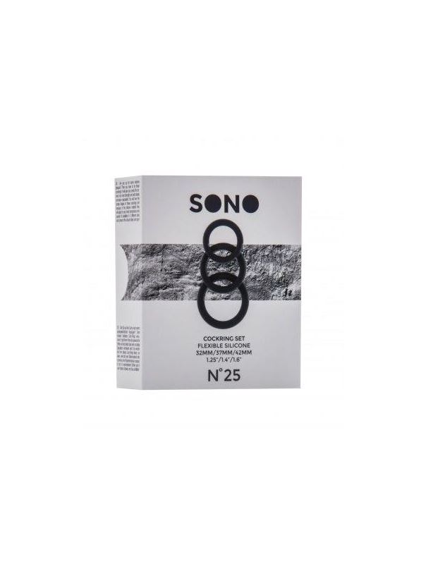 Набор из 3 чёрных эрекционных колец SONO No.25