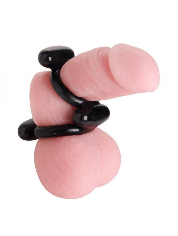 Двойное эрекционное кольцо Dual Stretch To Fit Cock and Ball Ring