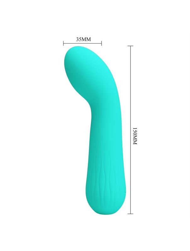Бирюзовый изогнутый вибратор Faun (15 см)