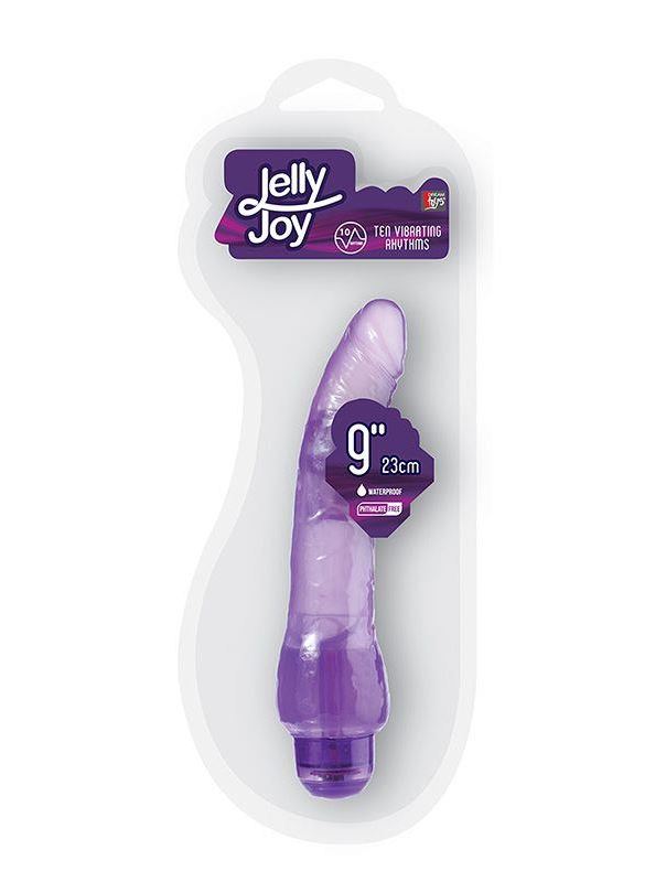 Фиолетовый вибратор-реалистик JELLY JOY - 9INCH 10 RHYTHMS (23 см)