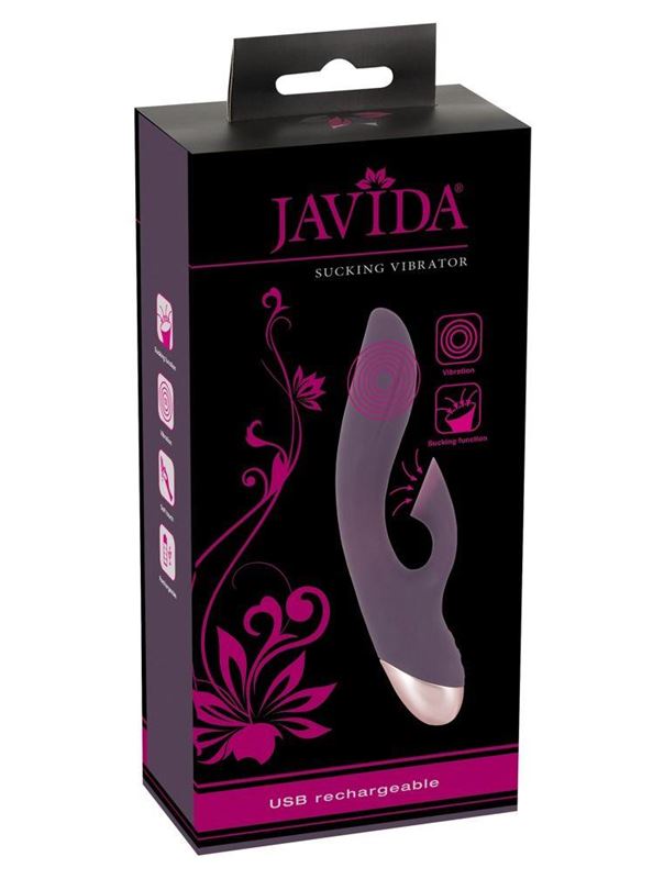 Фиолетовый вибратор кролик Javida Sucking (21,6 см)
