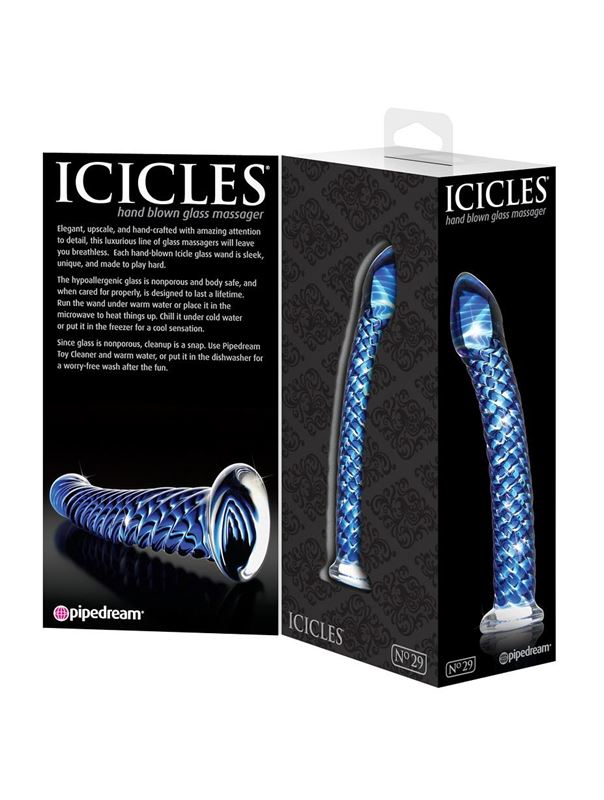 Стеклянный анальный стимулятор ICICLES №29 - 19,7 см.