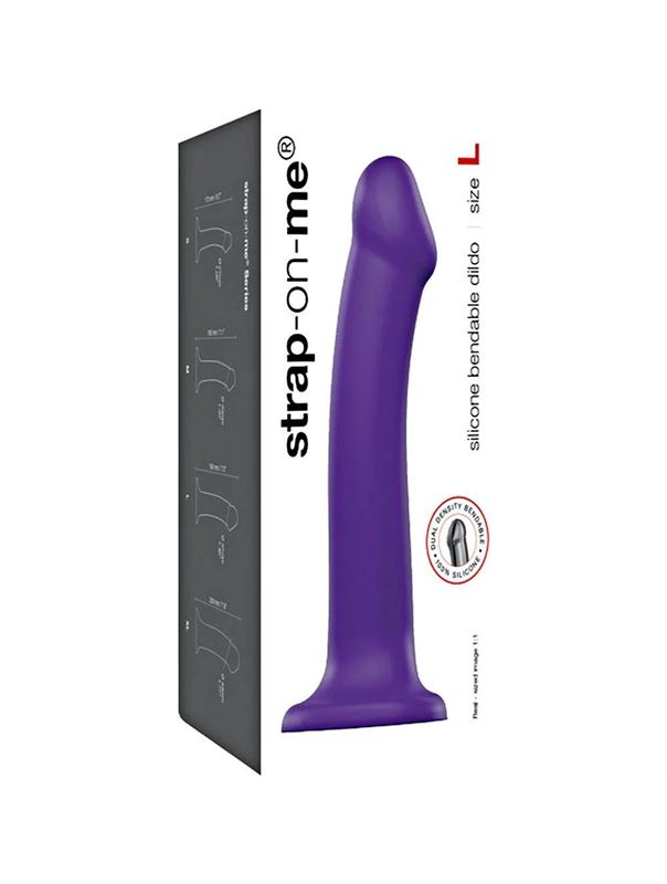 Фиолетовый фаллоимитатор-насадка Strap-On-Me Dildo Dual Density - size L (19 см)