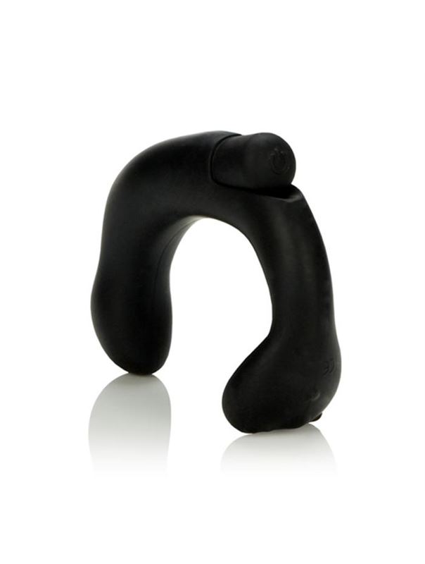 Чёрный силиконовый массажер простаты P-Rock Prostate Massager (10 см)