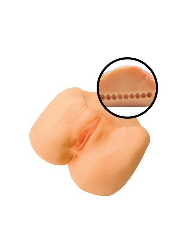 Реалистичная на ощупь вагина и анус с вибрацией Katie Morgans CyberSkin 7X Vibrating Pussy  Ass