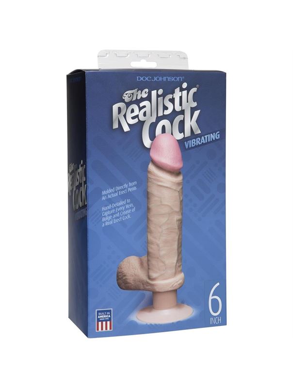 Вибромассажер-реалистик на присоске The Realistic Cock Vibrating 6” (21,6 см)