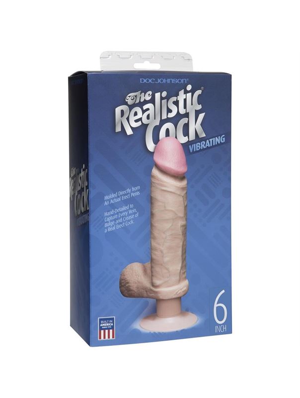 Вибромассажер-реалистик на присоске THE REALISTIC COCK Vibrating 6” (21,6 см)