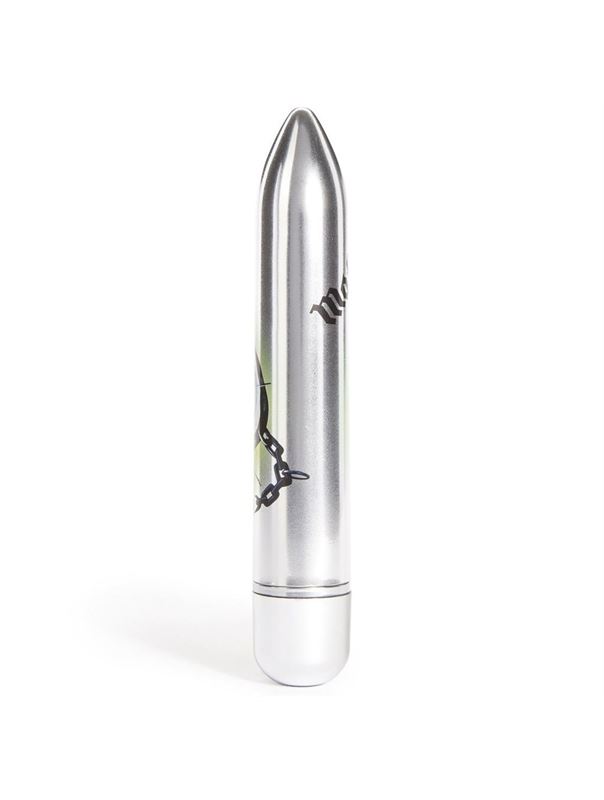 Вибратор Motorhead Overkill 7 Function Power Vibrator с принтом - 18 см.