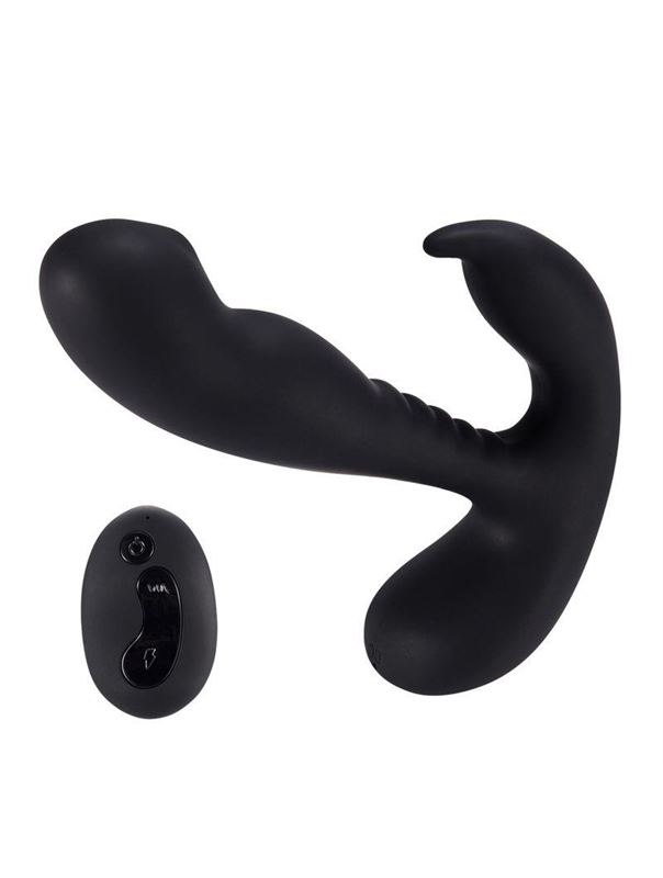 Черный стимулятор простаты Remote Control Prostate Stimulator with Rolling Ball - 13,3 см.