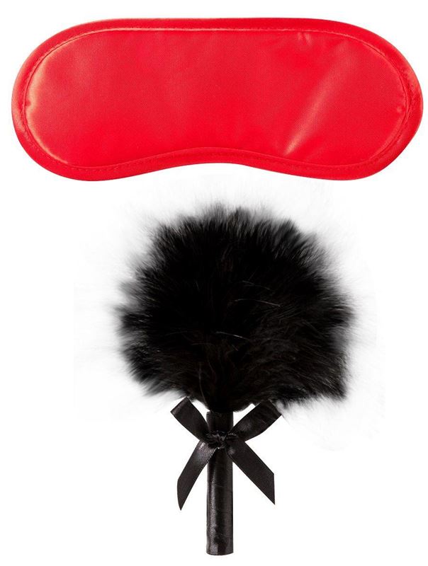 Набор для игр Velvet Soft Eye Mask and Tickler: маска на глаза и пуховая кисточка