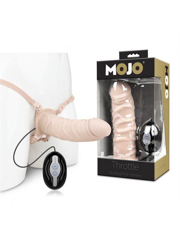 Поясной полый вибратор Mojo Throttle Vibrating Male Harness (18 см)