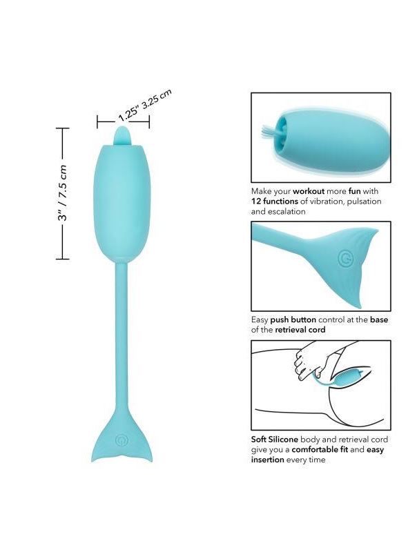 Голубой вибромассажер-яйцо Rechargeable Kegel Teaser