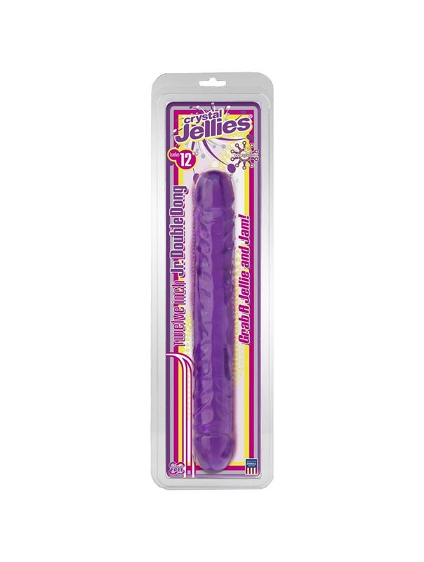 Двухсторонний фиалковый фаллос Crystal Jellies 12" Jr. Double Dong (30,5 см)