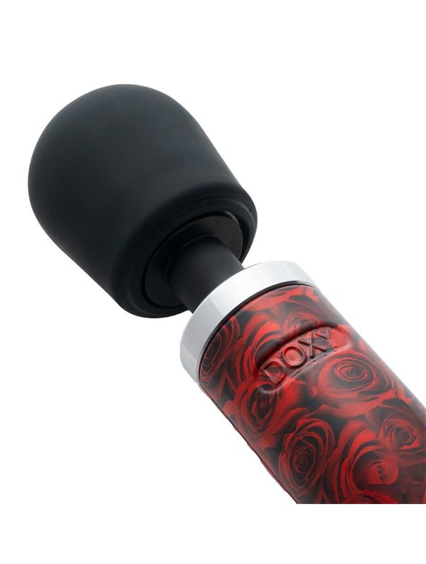 Красно-черный жезловый вибратор Doxy Die Cast с розами (37 см)