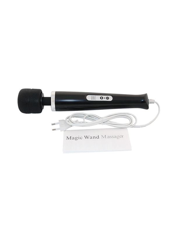 Чёрный проводной вибромассажер Magic Wand