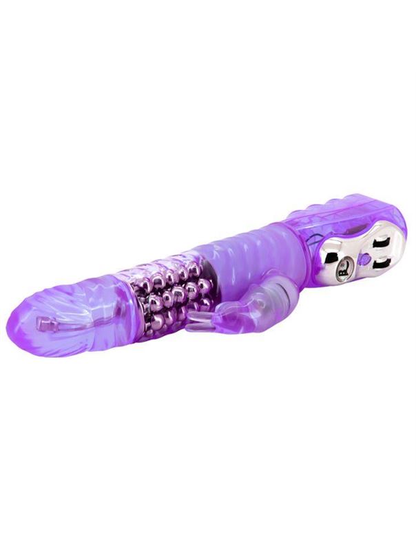 Сиреневый вибратор ротатор Deluxe Dream Lover с клиторальным отростком (26 см)