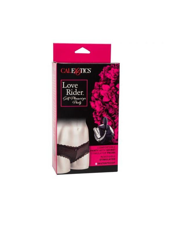 Чёрные трусики Love Rider Self Pleasurizer с вибрацией