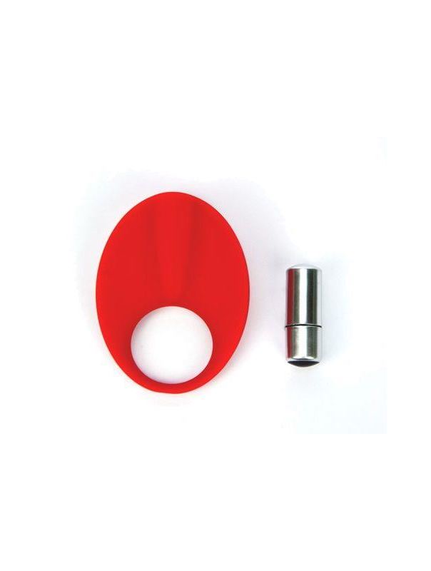 Красное эрекционное кольцо с вибрацией TLC CaliberVibrating Silicone Cock Ring