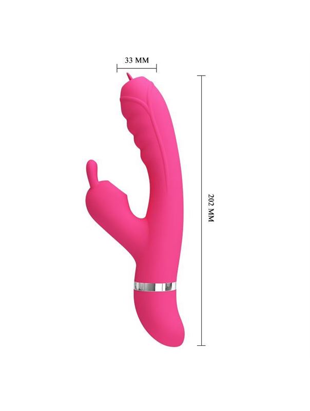 Розовый вибратор кролик Phoenix с мембранным стимулятором (20,2 см)