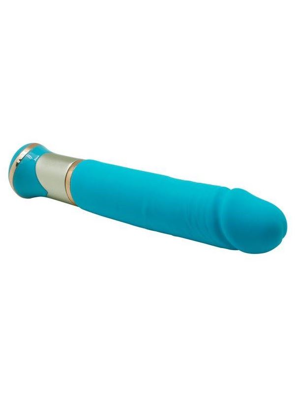 Голубой перезаряжаемый вибратор ECSTASY Deluxe Greedy Dong (19,5 см)