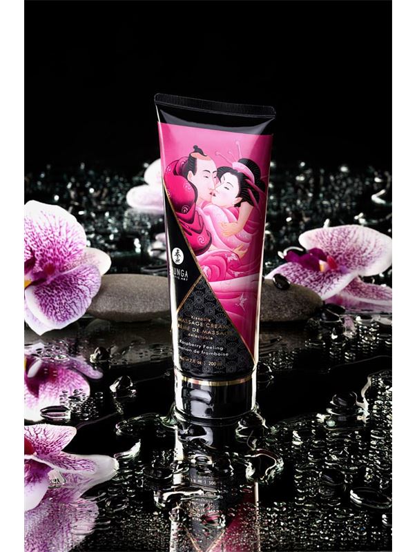 Массажный крем для тела Shunga Raspberry Feeling с ароматом малины (200 мл)