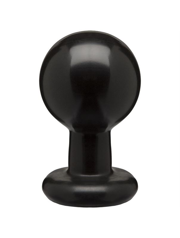 Круглая черная анальная пробка Classic Round Butt Plugs Large (12,1 см)