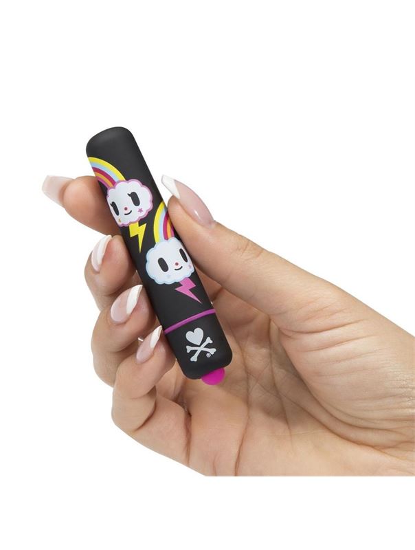 Чёрная вибропуля с тучками MINI BULLET VIBRATOR BLACK STORM CLOUDS