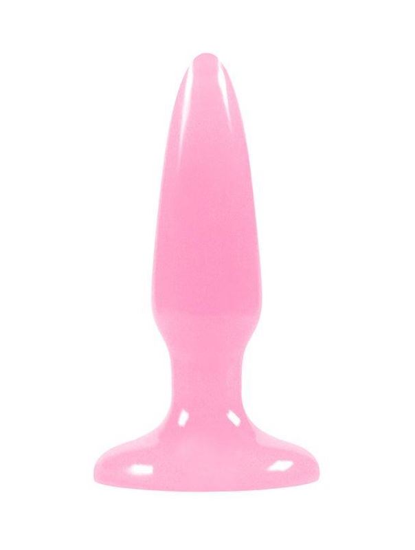 Розовая, светящаяся в темноте анальная пробка Firefly Pleasure Plug Mini Pink - 8,1 см.