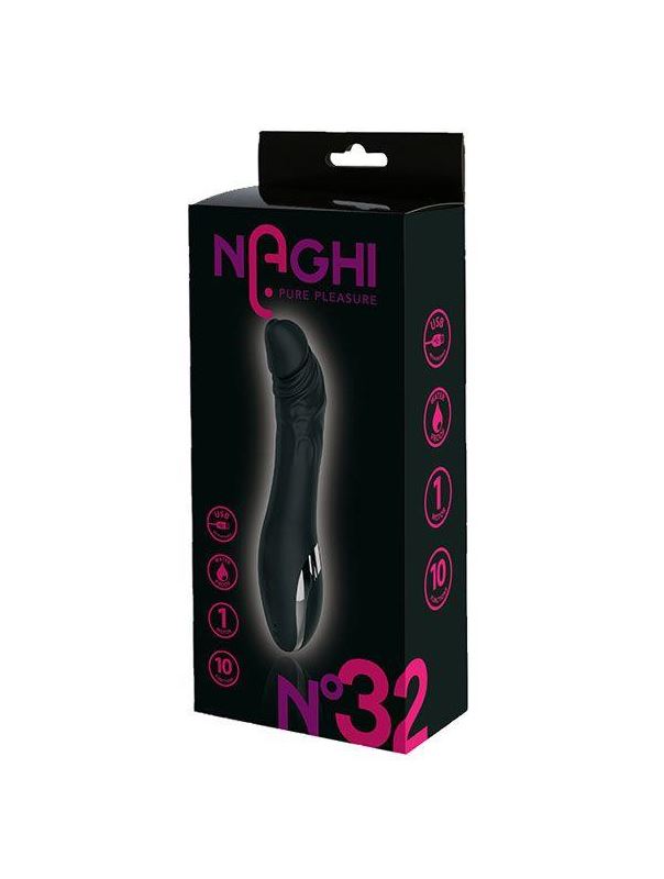 Черный вибратор NAGHI NO.32 (15 см)