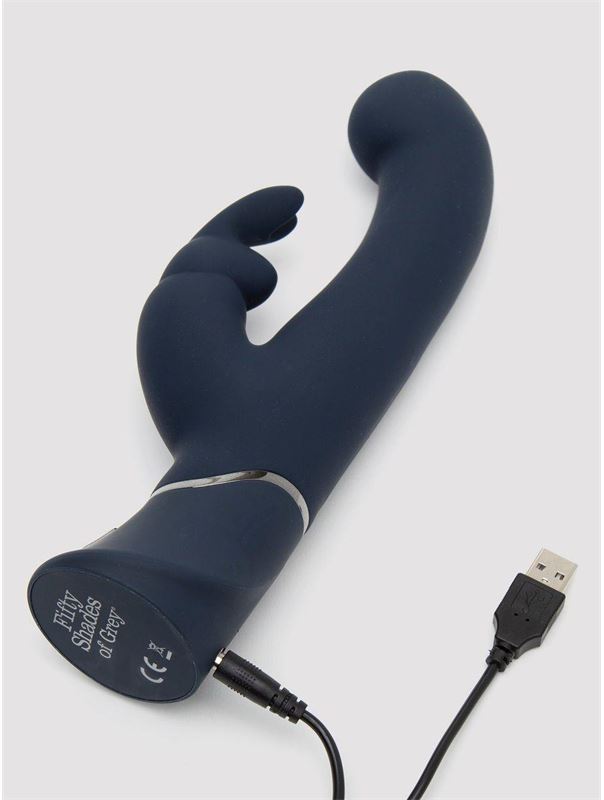Темно-синий вибратор кролик Greedy Girl Real-Feel Rabbit Vibrator (25,4 см)