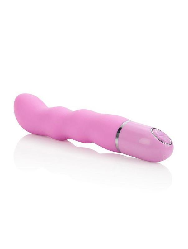 Розовый гнущийся вибромассажер 10-Function Silicone Pleasure Bendie Wavy G s - 17,75 см.